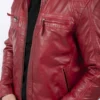 Men Distressed Maroon Jacket