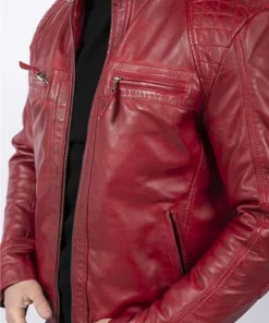 Men Distressed Maroon Jacket