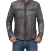 Men Grey Moto Jacket