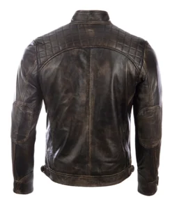 Men Quilted Leather Jacket