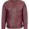 Mens Maroon Leather Jacket