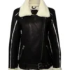 Black Shearling Leather Jacket