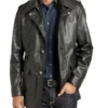 Bristol Black Leather Coat