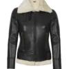 Frances Women’s Brown B3 Bomber Shearling Leather Jacket