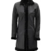 Maura Women’s Black Shearling Leather Coat