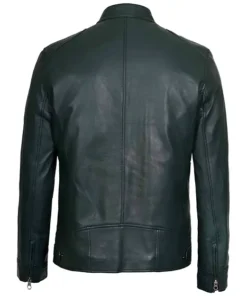 Men Green Leather Jacket