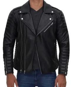Men Black Cafe Racer Jacket