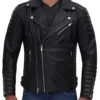 Mens Black Biker Leather Jacket