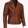 Mens Frisco Dark Brown Asymmetrical Leather Jacket