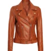 Women Brown Leather Jacket