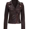 Women Motorcycle Leather Jacket