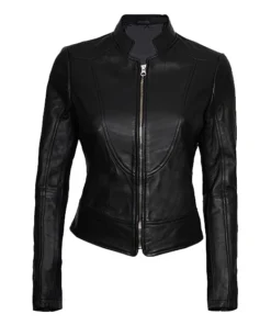 Womens Black Moto Leather Jacket
