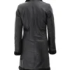 Women’s Black Shearling Long Leather Coat