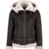 Womens Bomber Fur Leather Jacket