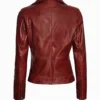 Womens Deep Coffe Fitted Asymmetrical Moto Leather Jacket