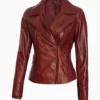 Womens Fitted Asymmetrical Moto Leather Jacket