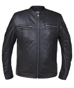 Dodge Tall Black Leather Jacket