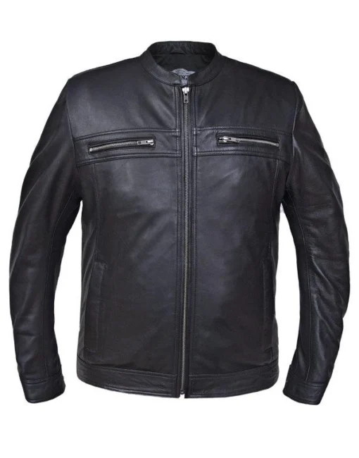 Dodge Tall Black Leather Jacket