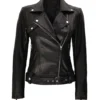 Angela Womens Black Leather Jacket