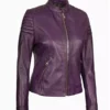 Carrie Womens Purple Leather Jacket