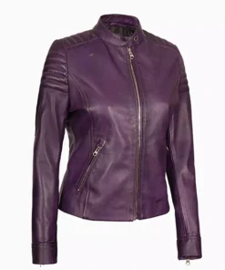 Carrie Womens Purple Leather Jacket