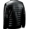 Men Black Puffer Leather jacket