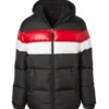 Mens Aymond Striped Puffer Jacket