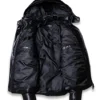 Mens Black Combo Hooded Puffer Jacket