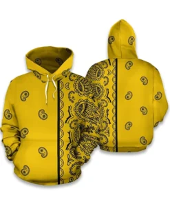 Mens Gold and Black Pullover Hoodie