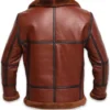 Mens RAF British Shearling Aviator Brown Leather Jacket