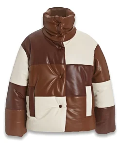 Nanushka Brown Lamb Puffer Leather Jacket
