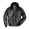 U.S Navy Lambskin G-1 Black Leather Jacket