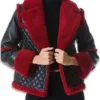 Womens Aviator Pilot Style Red Shearling Jacket