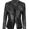 Womens Black Fitted Leather Jacket