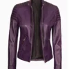 Womens Purple Leather Jacket