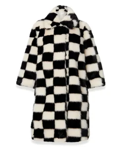 Women’s Checkerboard Fur Coat