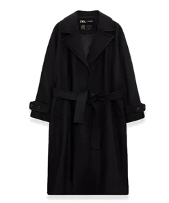Women’s Fitted Black Belted Coat