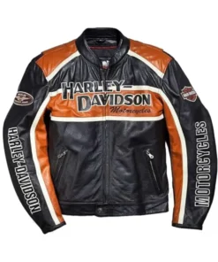 Harley Davidson Cruiser Orange Biker Jacket