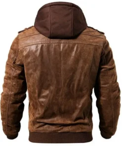 Men Dark Brown Distressed Jacket