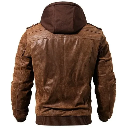 Men Dark Brown Distressed Jacket