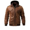 Men’s Brown Hooded Jacket