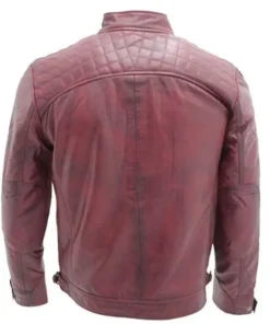 Mens Retro Racing Leather Jacket
