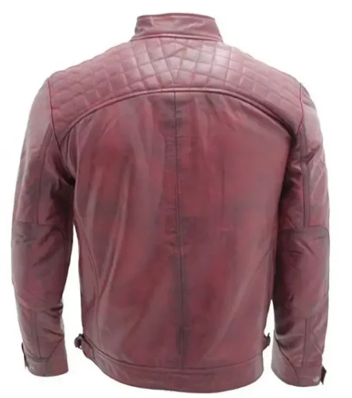 Mens Retro Racing Leather Jacket