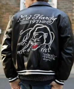 Ed Hardy Black Leather Jacket