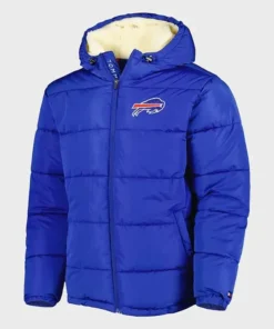 Buffalo Bills Blue Hooded Puffer Jacket