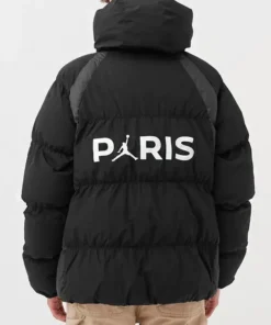 Jordan x Paris Saint Germain Black Puffer Jacket