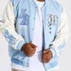 LA Baby M Light Blue Varsity Bomber Jacket