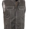 Men Distressed Biker Leather Vest