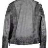 Smoke Grey Quilted Biker Leather Jacket