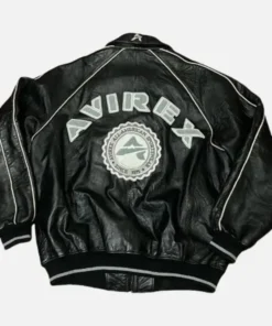 Drake Avirex Black Leather Jacket